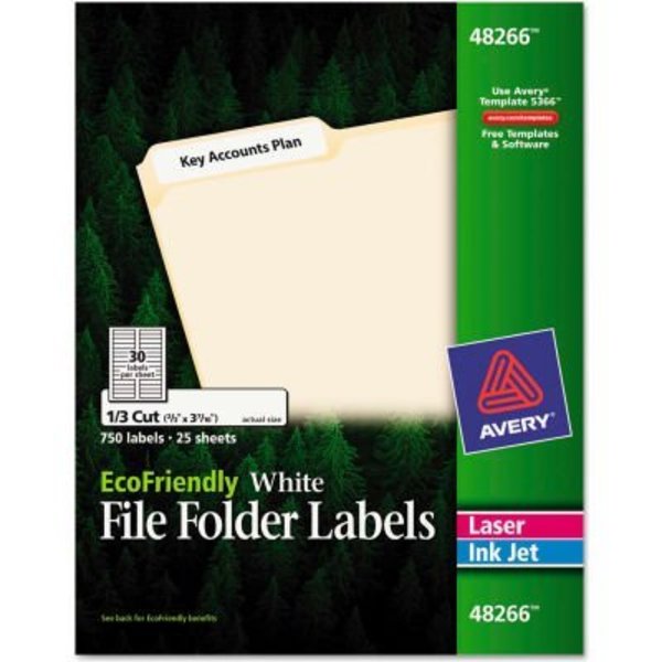Avery Avery® EcoFriendly Labels, 2/3 x 3-7/16, White, 750/Pack 48266